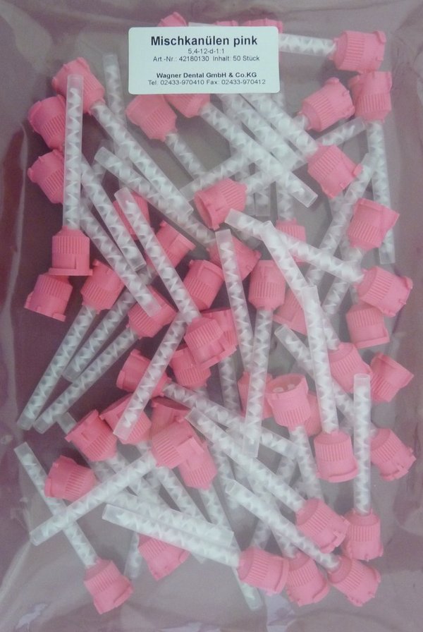Mischkanülen rosa, 50 Stück