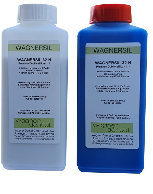 WAGNERSIL® 32 N Premium Dubliersilikon Silikonkautschuk blau 2x0,5 kg (1 kg)