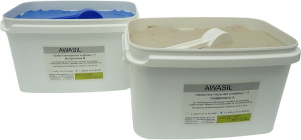AWASIL® Novo 50 | Premium Silikon-Knetmasse | MV 1:1 | 50 Shore A | 2x5,0 (10 kg)